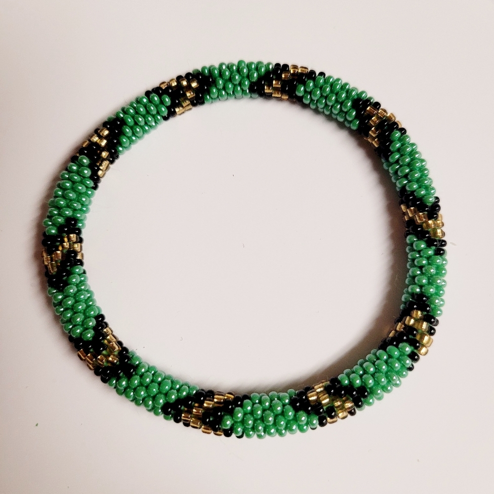 Sashka Co, Aid Through Trade, Lotus Sky Roll On Beaded Bracelet